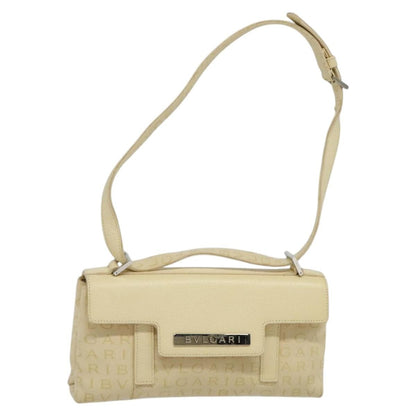 Bvlgari B.Zero1 Logomania Bag Canvas with Leather, BEIGE, CANVAS, Shoulder bag