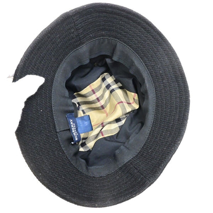 Burberry Nova Check Bucket Hat Wool Cotton, BLACK, WOOL, Head accessory