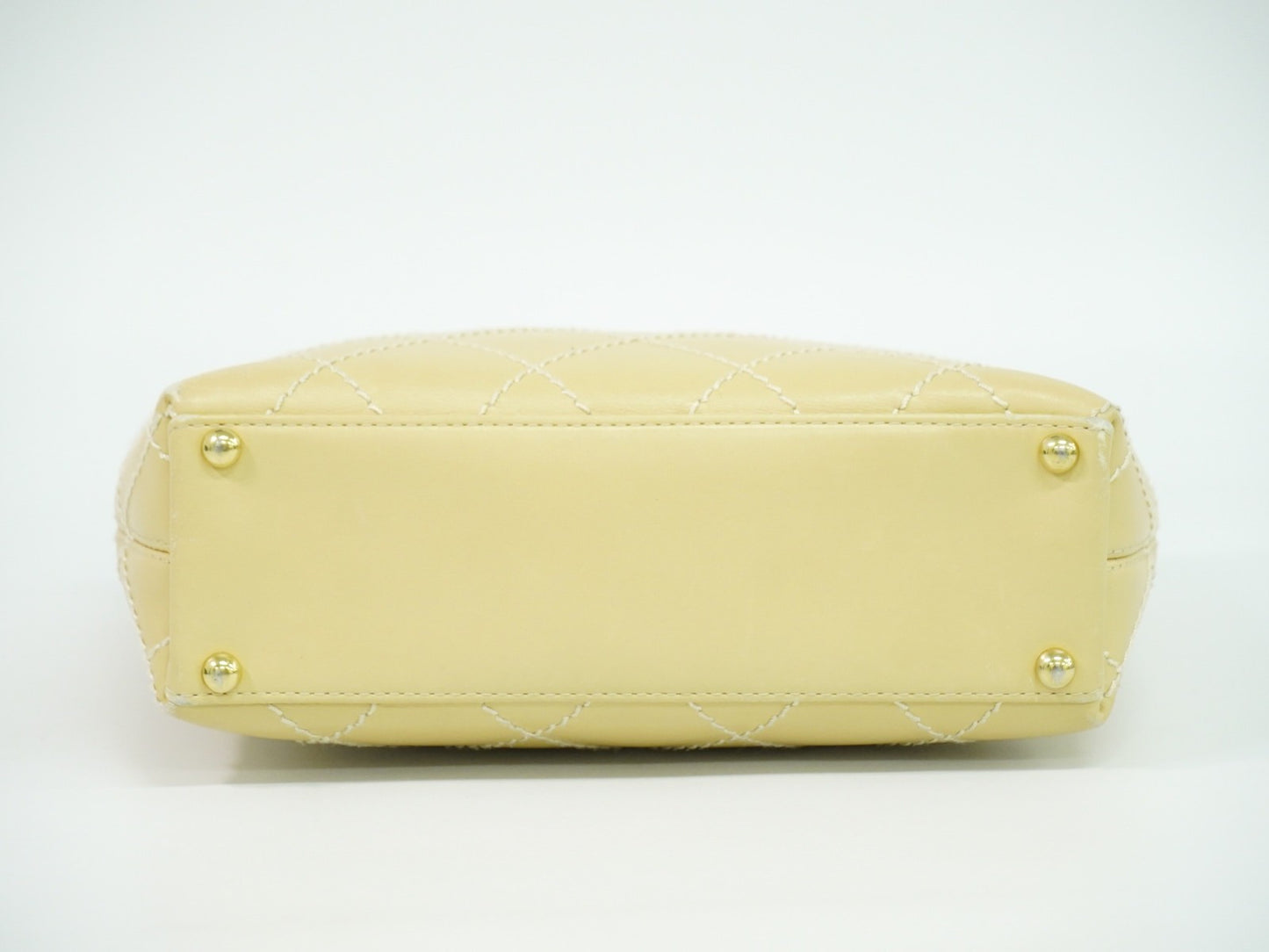 Chanel Surpique Tote Quilted Leather, BEIGE, LEATHER, Handbag