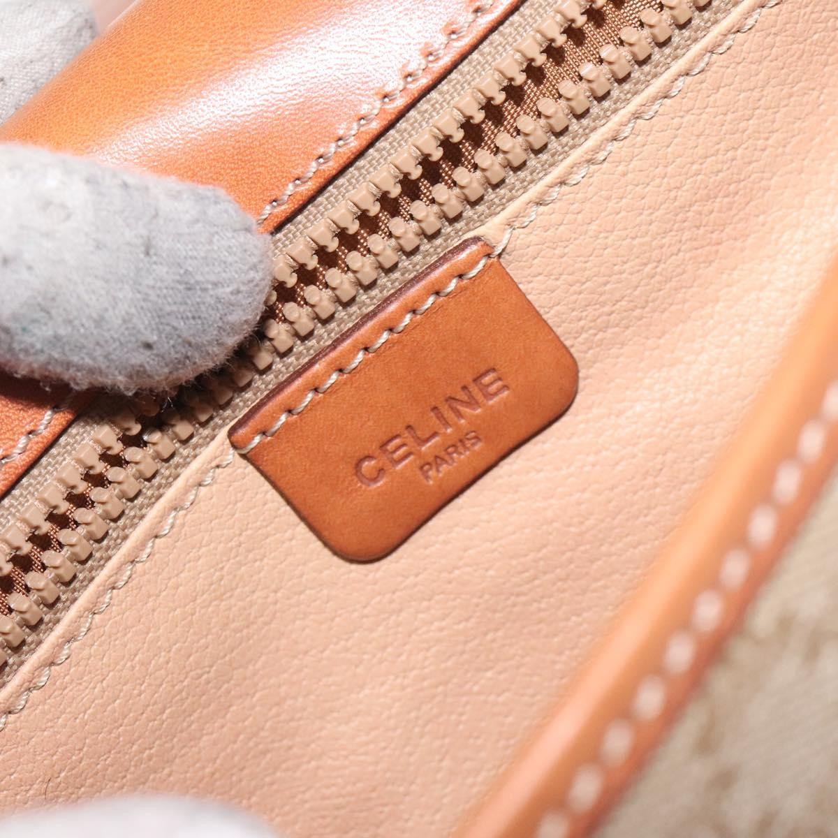 Celine Macadam Shoulder Bag PVC Leather, BEIGE, CANVAS, Shoulder bag