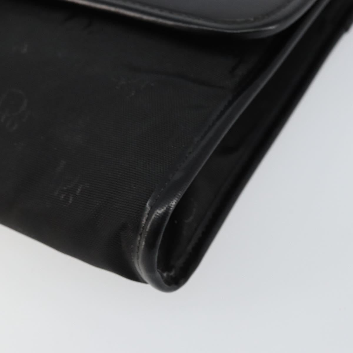 Christian Dior Vintage CD Chain Flap Shoulder Bag Diorissimo Canvas, Black, Nylon, Shoulder Bag