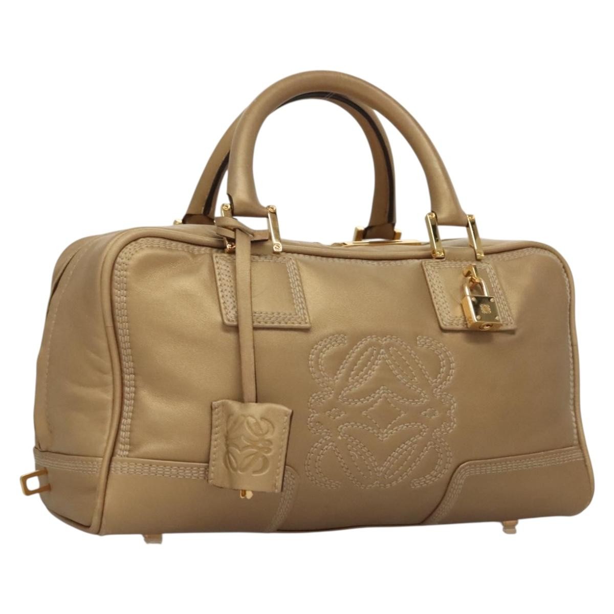 Loewe Amazona Bag Leather, GOLD, LEATHER, Handbag