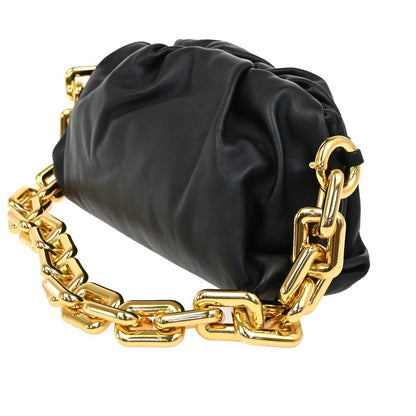 Bottega Veneta The Chain Pouch Leather, BLACK, LEATHER, Shoulder bag