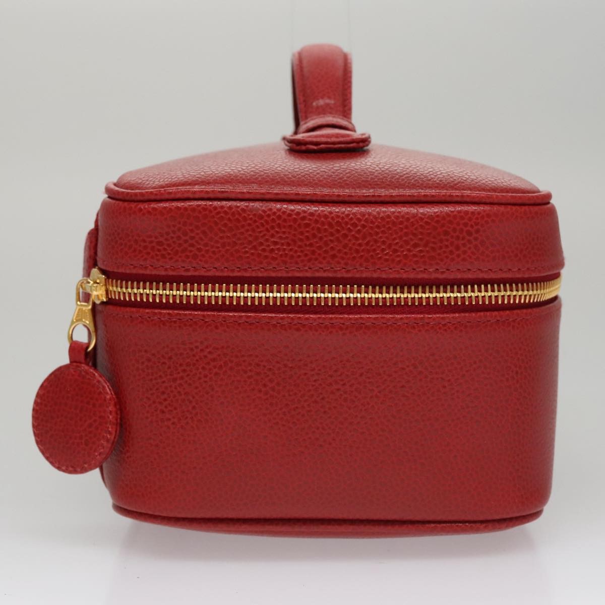 Chanel Vintage Timeless Cosmetic Case Caviar, RED, LEATHER, Clutche & pouche