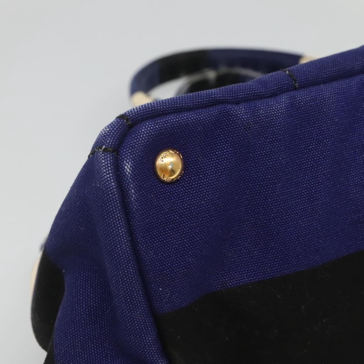 Prada Canapa Open Tote Canvas, BLUE, CANVAS, Tote bag