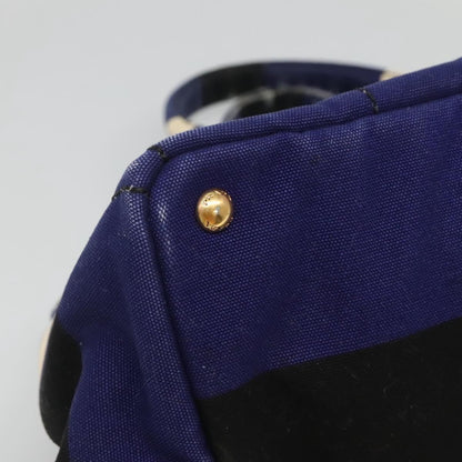 Prada Canapa Open Tote Canvas, BLUE, CANVAS, Tote bag