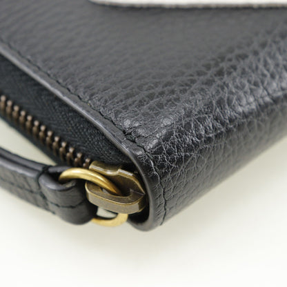 Gucci GG Marmont Zip Around Wallet Leather, BLACK, LEATHER, Wallets