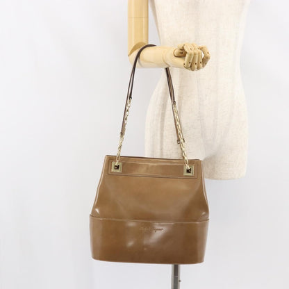 Salvatore Ferragamo Vintage Shoulder Bag Patent leather, BEIGE, PATENT_LEATHER, Shoulder bag