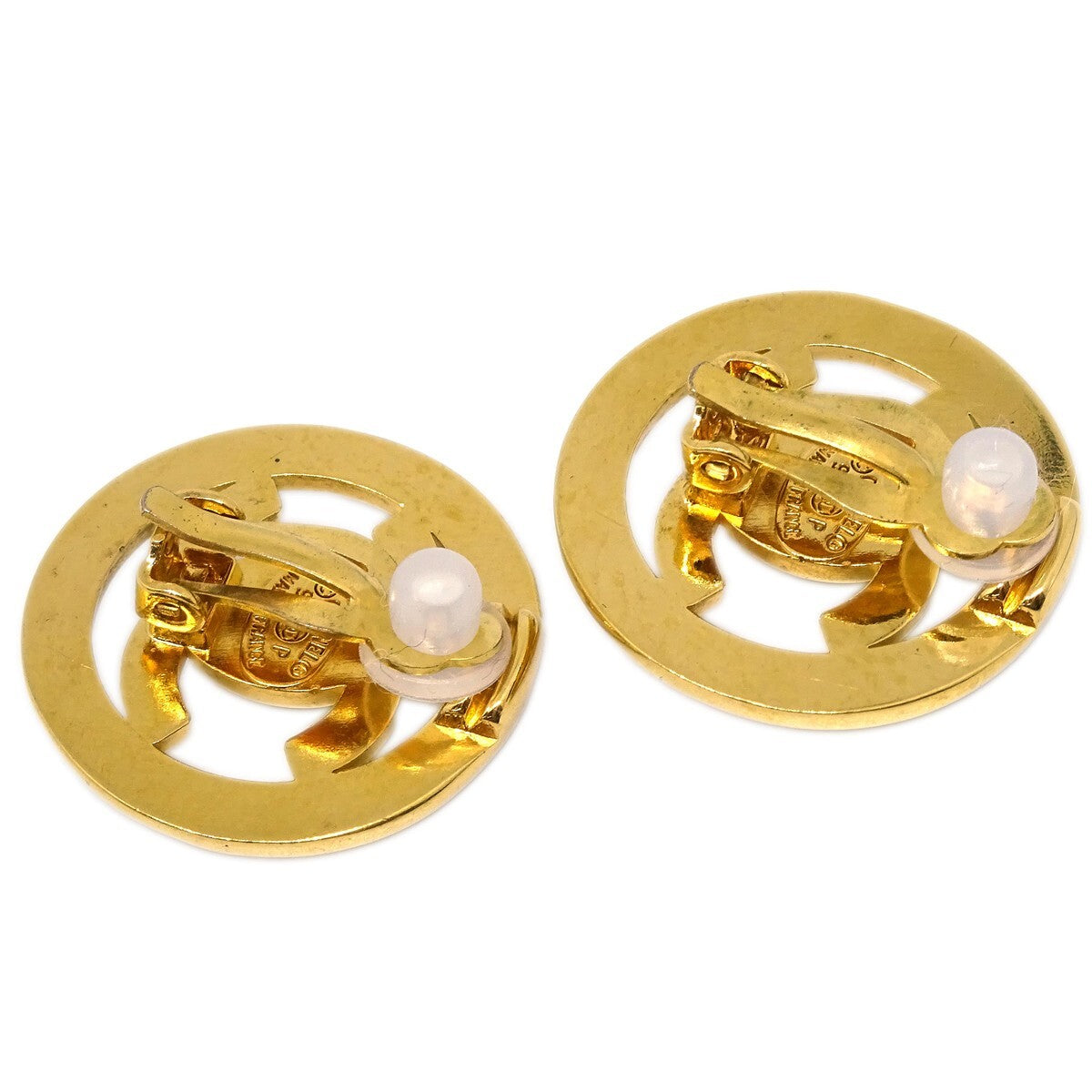 Chanel CC Round Earrings Metal, GOLD, GOLD_PLATED, Earrings