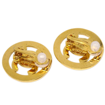 Chanel CC Round Earrings Metal, GOLD, GOLD_PLATED, Earrings