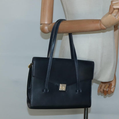 Christian Dior Vintage Handbag Leather, NAVY, LEATHER, Handbag