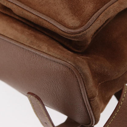 Gucci Vintage Bamboo Backpack Suede, BROWN, SUEDE, Backpack