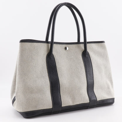 Hermes Garden Party Tote Toile and Leather, GRAY, CANVAS, Tote bag