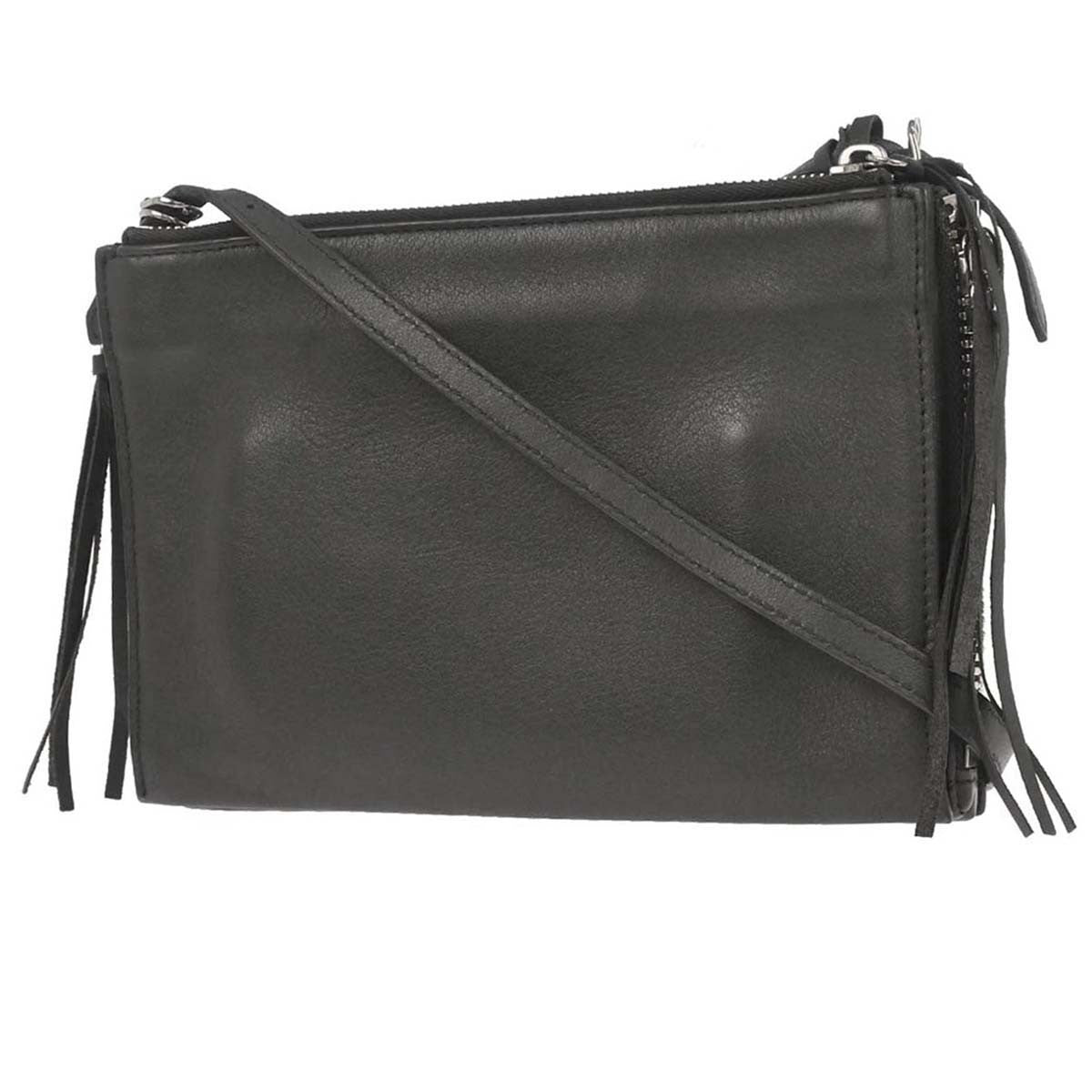 Balenciaga Papier Triple Zip Around Crossbody Bag Leather, GRAY, LEATHER, Shoulder bag