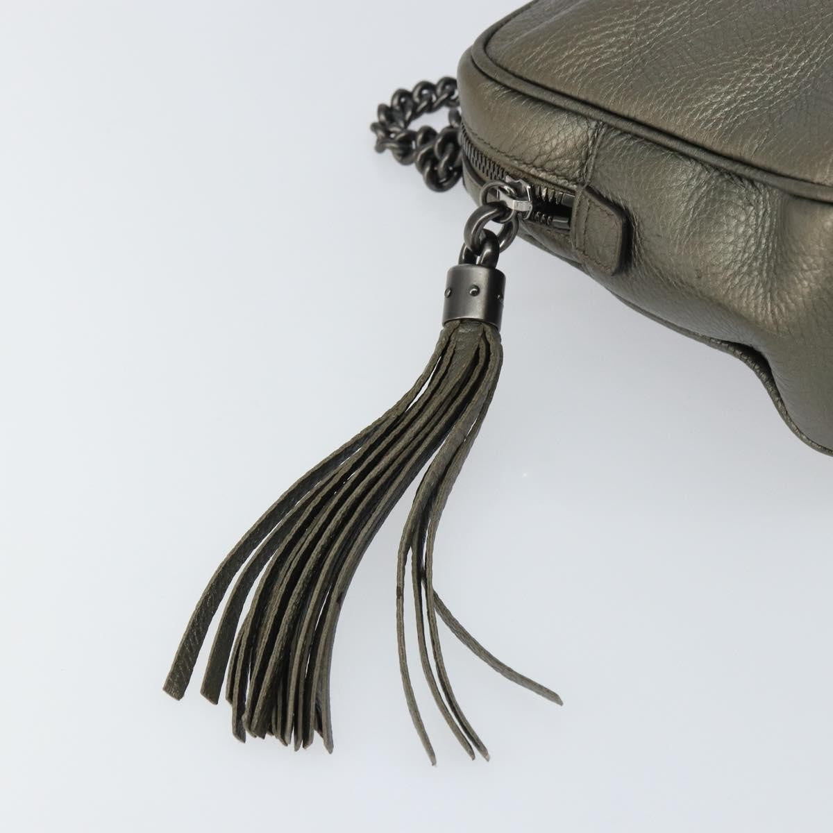 Gucci Soho Chain Zip Shoulder Bag Leather, GOLD, LEATHER, Shoulder bag