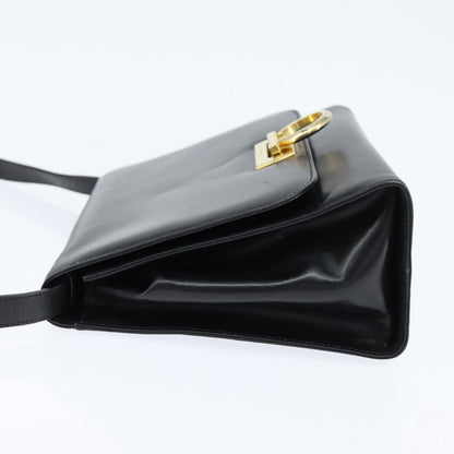 Salvatore Ferragamo Gancini Flap Shoulder bag Leather, BLACK, LEATHER, Shoulder bag