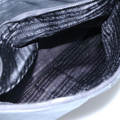 Prada Vintage Zip Handbag Tessuto, BLACK, LEATHER, Handbag