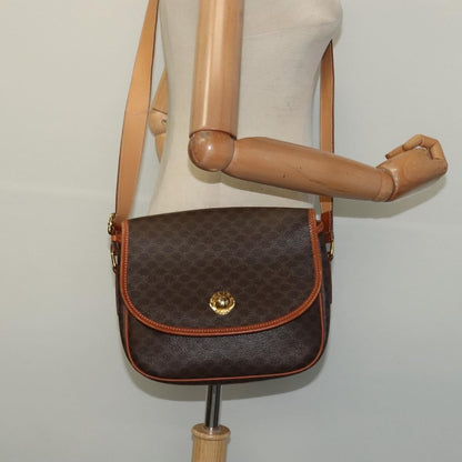 Celine Macadam Shoulder Bag PVC Leather, BROWN, CANVAS, Shoulder bag