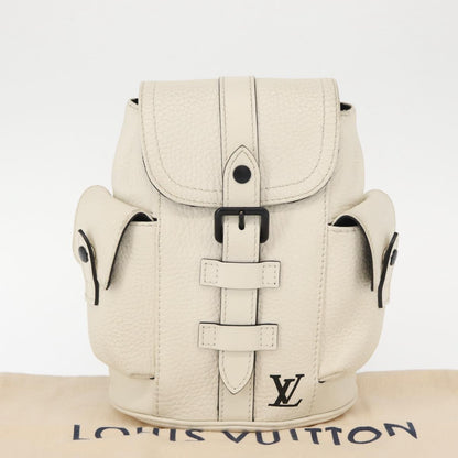 Louis Vuitton Christopher Backpack Taurillon Leather, WHITE, LEATHER, Shoulder bag