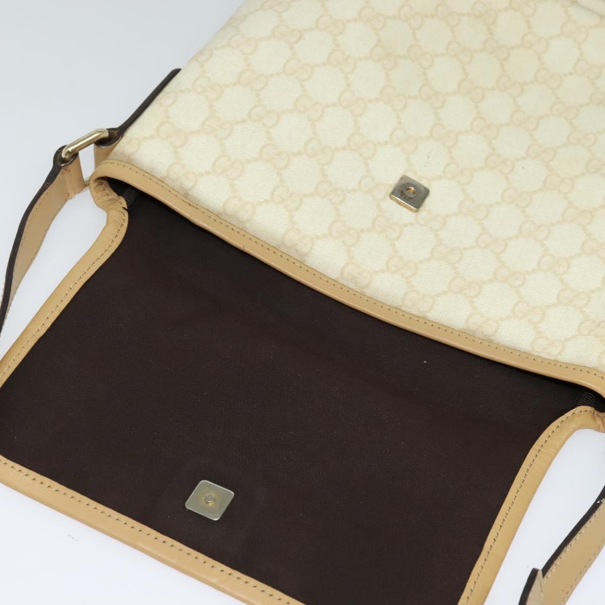 Gucci Flap Messenger GG Coated Canvas, BEIGE, PVC, Shoulder bag