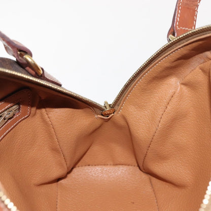 Celine Vintage Macadam Handbag Canvas and Leather, BROWN, CANVAS, Handbag