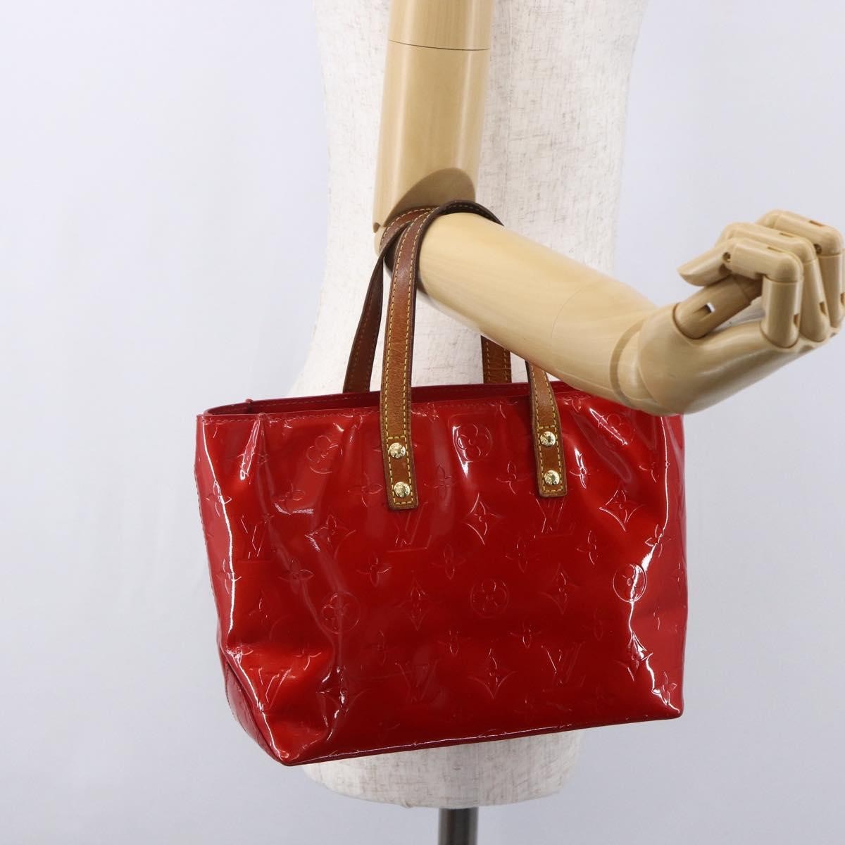 Louis Vuitton Reade Handbag Monogram Vernis, RED, PATENT_LEATHER, Handbag