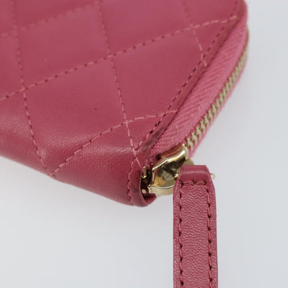 Chanel So Black CC Zip Coin Purse Quilted Lambskin, PINK, LEATHER, Wallets