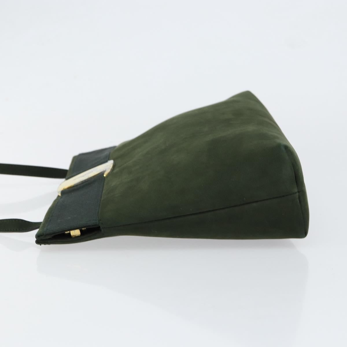 Salvatore Ferragamo Vala Shoulder Bag Suede, KHAKI, SUEDE, Shoulder bag