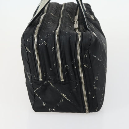 Chanel Travel Line Boston Bag Printed Nylon, BLACK, NYLON, Handbag