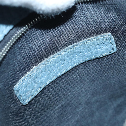 Fendi Selleria Zip Clutch Leather, BLUE, LEATHER, Clutche & pouche