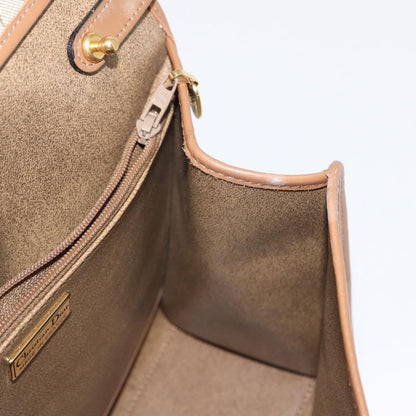 Christian Dior Vintage Honeycomb Handbag Canvas Leather, BEIGE, CANVAS, Handbag