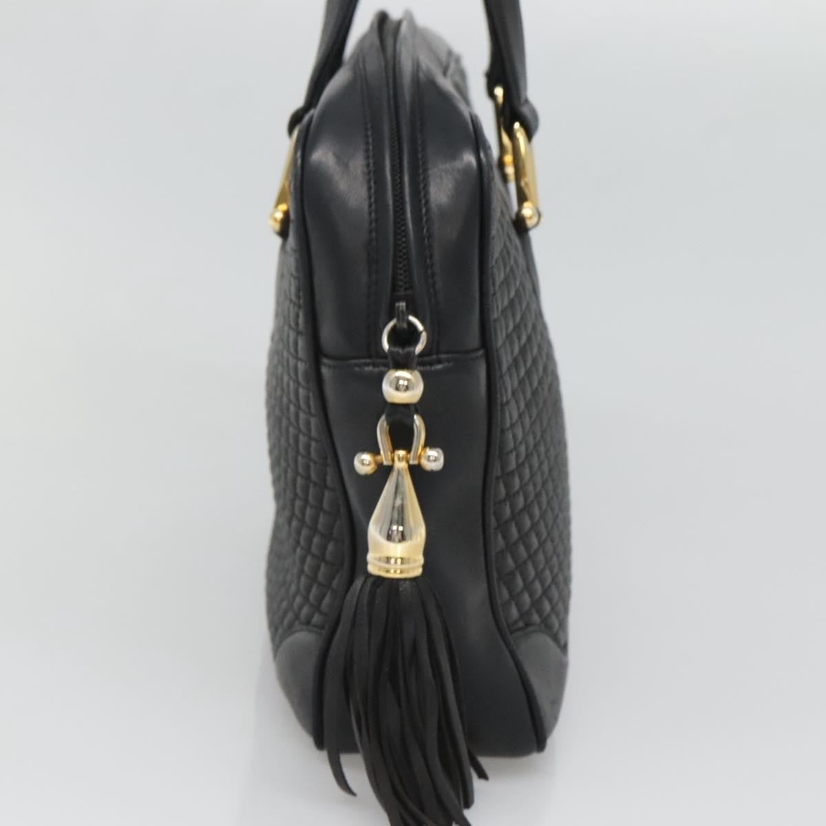 Bally Vintage Handbag Quilted Leather, Black, Leather, Handbag