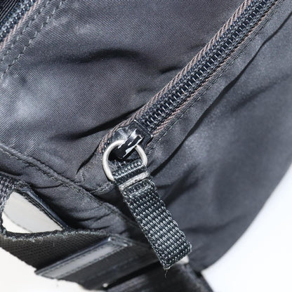 Prada Front Zip Messenger Bag Tessuto, BLACK, NYLON, Shoulder bag