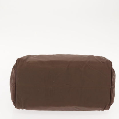 Prada Metal Handles Tote Tessuto, BROWN, NYLON, Handbag