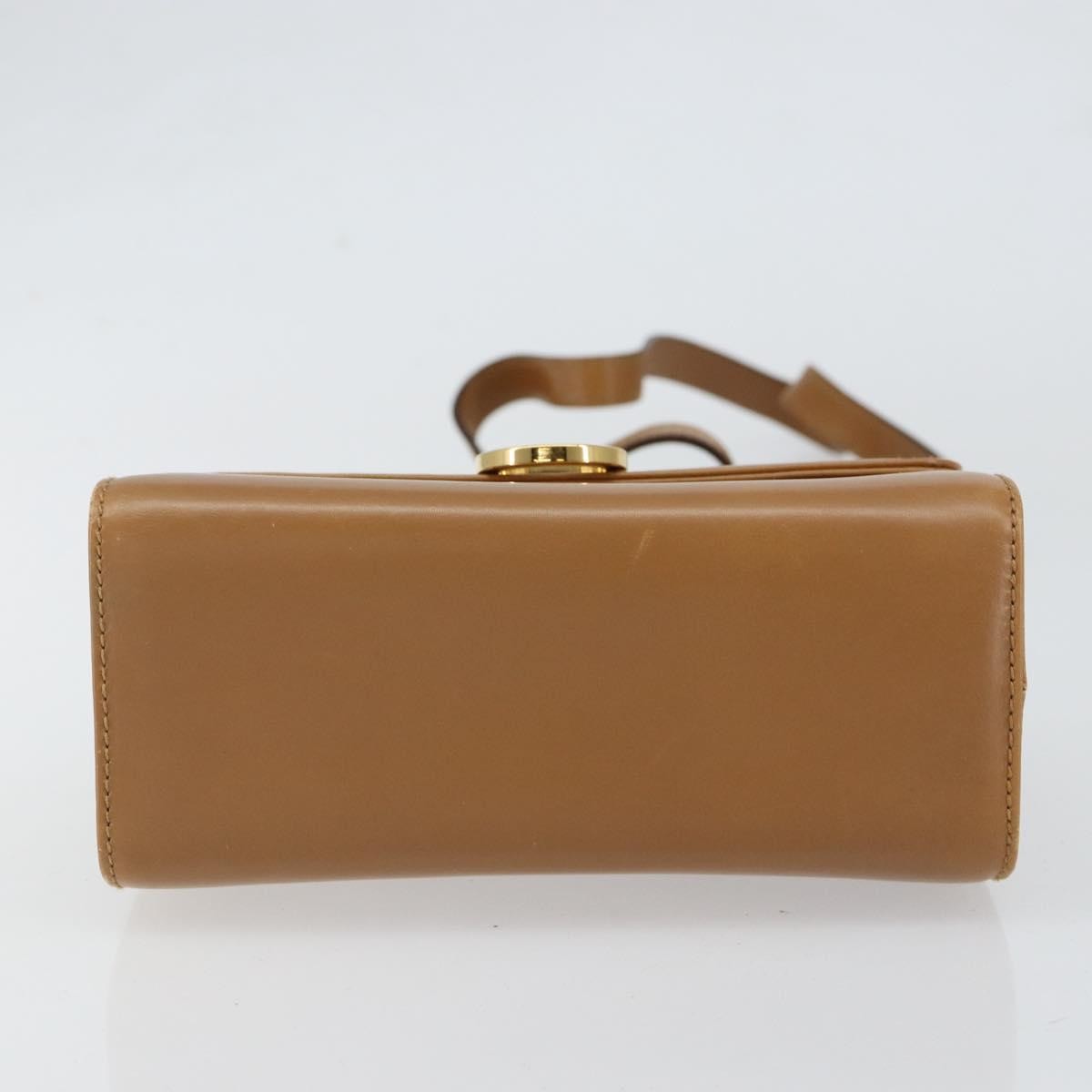 Salvatore Ferragamo Gancini Shoulder Bag Leather, BROWN, LEATHER, Shoulder bag