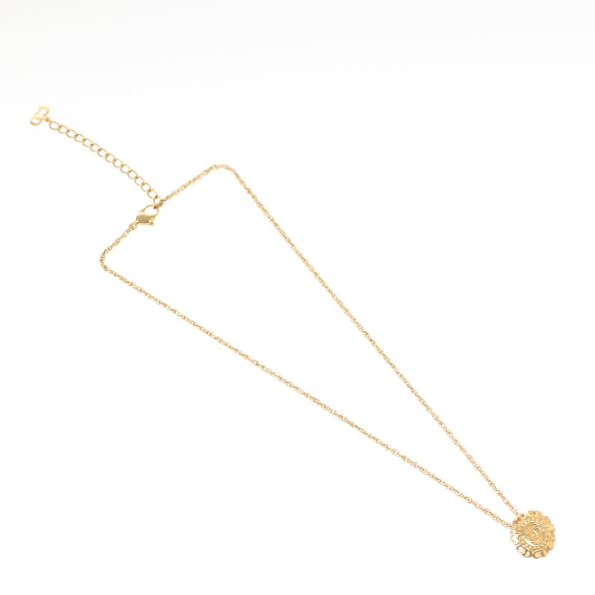 Christian Dior CD Round Pendant Necklace Metal, GOLD, METAL, Necklace