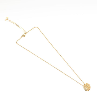Christian Dior CD Round Pendant Necklace Metal, GOLD, METAL, Necklace