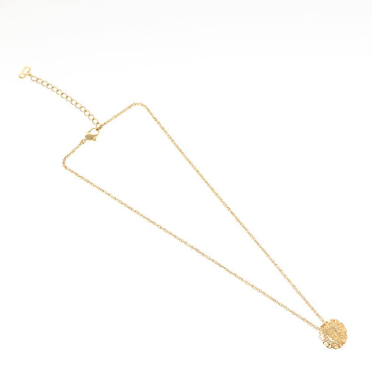Christian Dior CD Round Pendant Necklace Metal, GOLD, METAL, Necklace