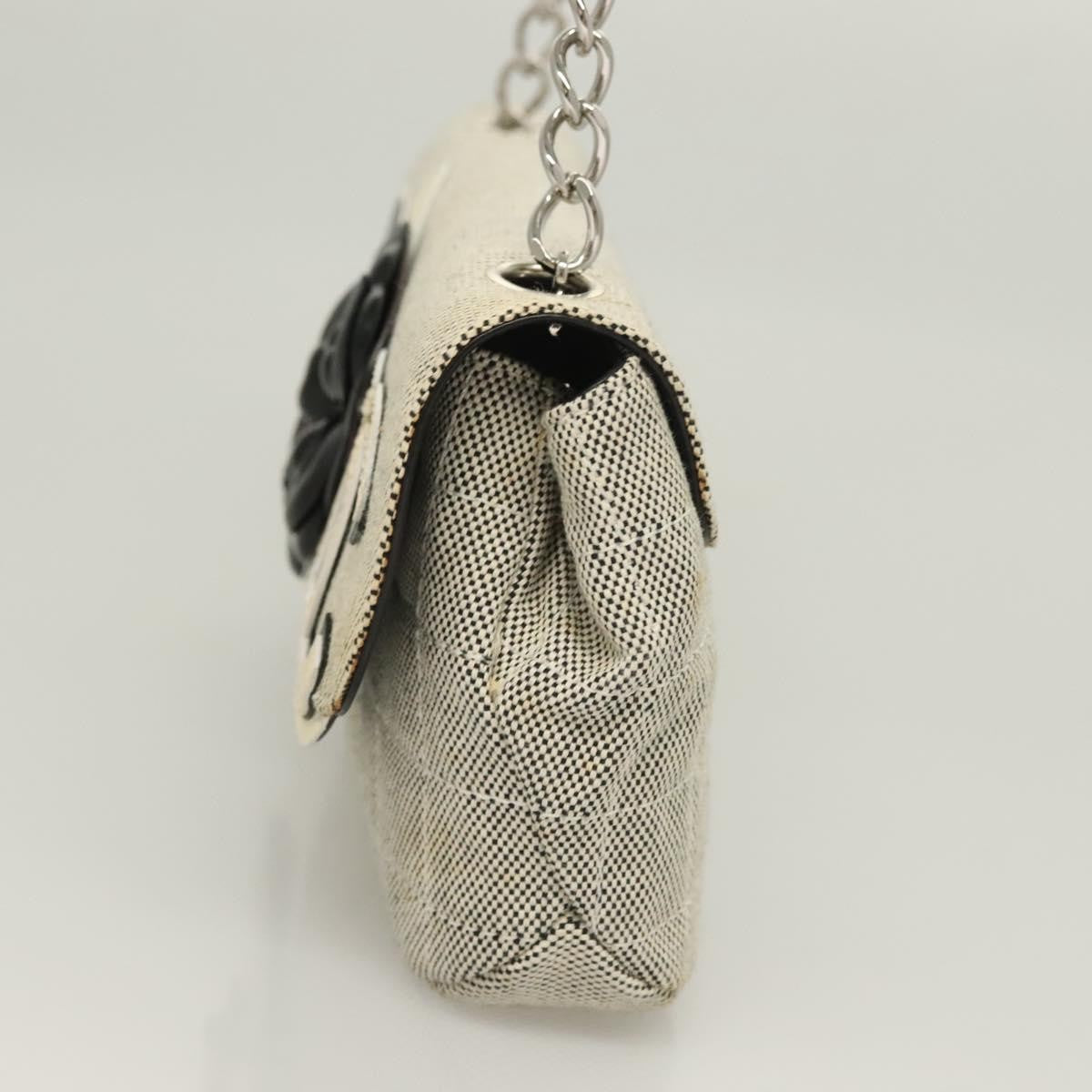 Chanel Camellia No.5 Flap Bag Canvas, GRAY, CANVAS, Handbag