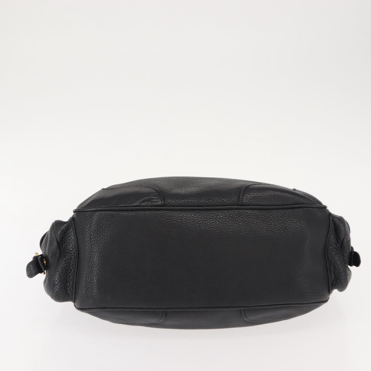 Prada Side Pocket Hobo Vitello Daino, BLACK, LEATHER, Shoulder bag