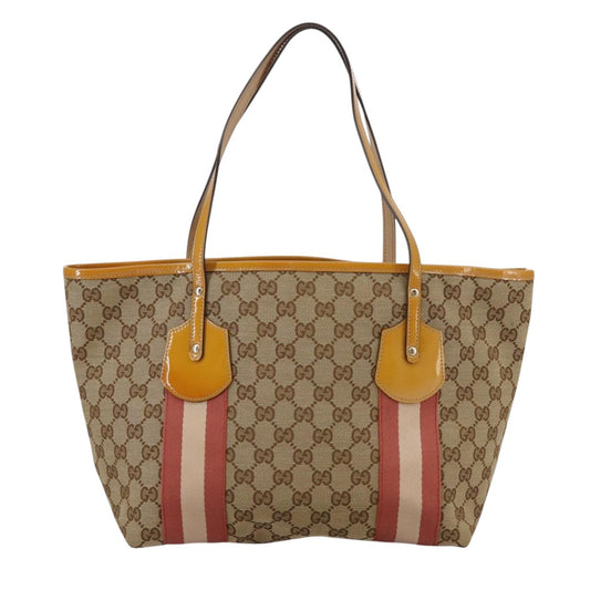 Gucci Sherry Line Tote Canvas, BEIGE, CANVAS, Tote bag