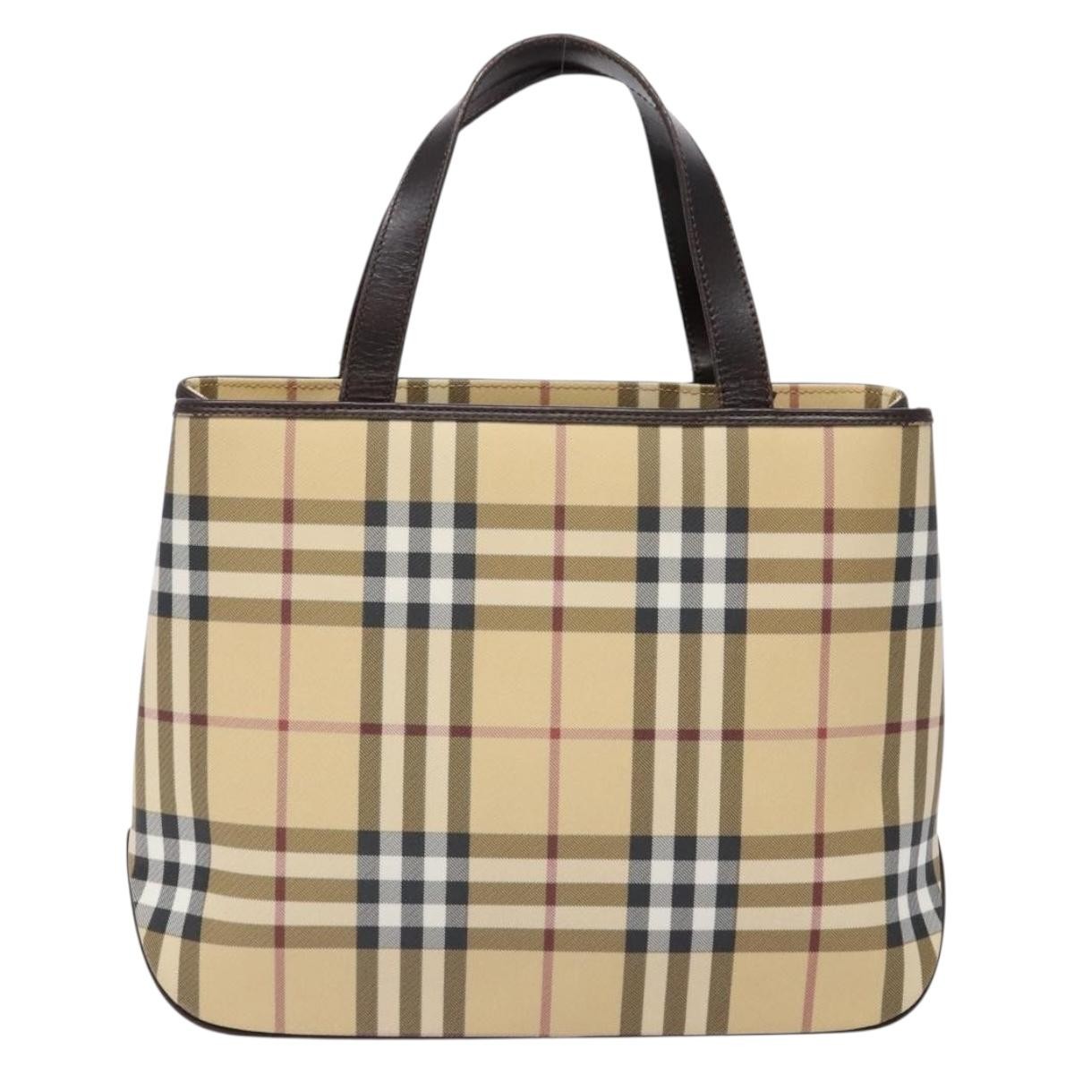 Burberry Vintage Tote Vintage Check Coated Canvas, BEIGE, CANVAS, Tote bag