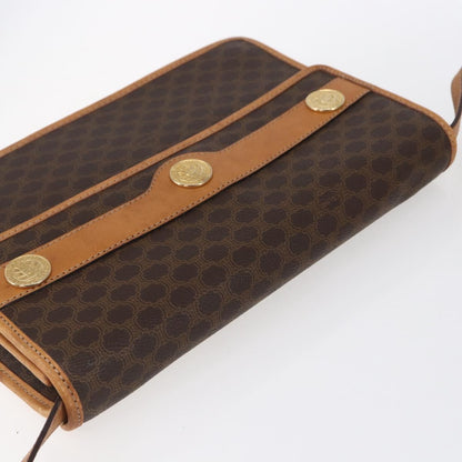 Celine Vintage Macadam Shoulder Bag Canvas and Leather, BROWN, CANVAS, Shoulder bag