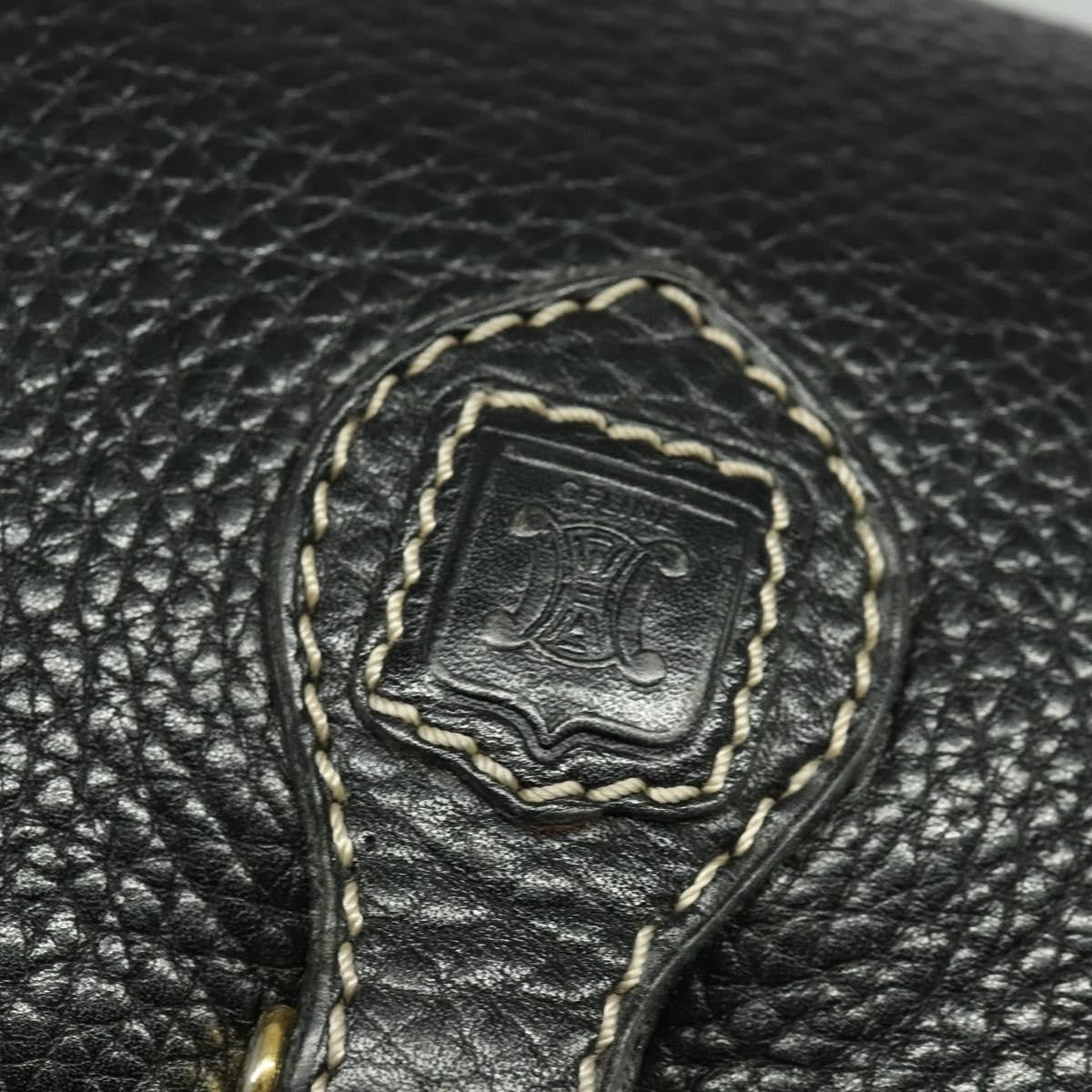 Celine Shoulder Bag Leather, BLACK, LEATHER, Shoulder bag