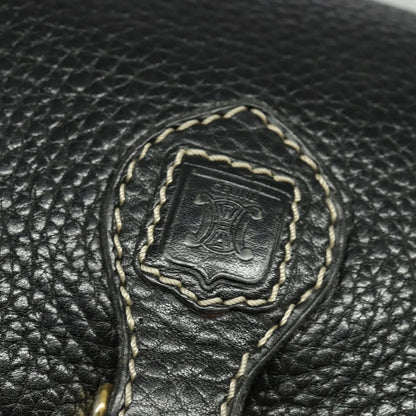 Celine Shoulder Bag Leather, BLACK, LEATHER, Shoulder bag