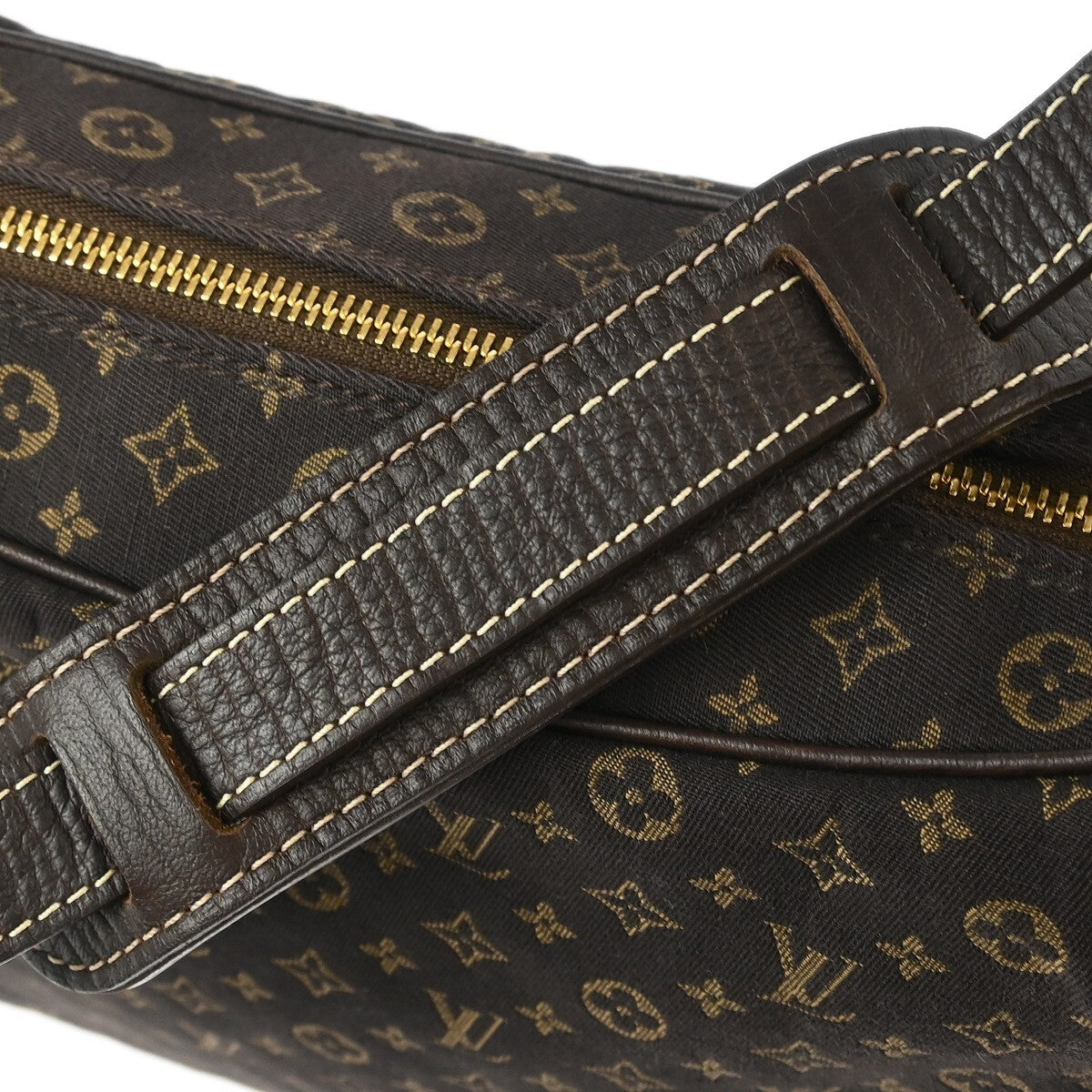 Louis Vuitton Boulogne Handbag Mini Lin, BROWN, CANVAS, Shoulder bag