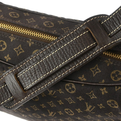 Louis Vuitton Boulogne Handbag Mini Lin, BROWN, CANVAS, Shoulder bag