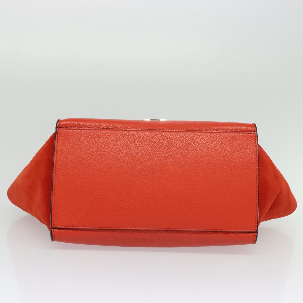 Celine Trapeze Bag Leather with Suede, RED, LEATHER, Handbag
