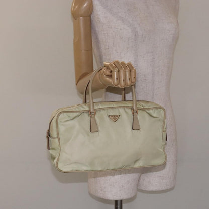 Prada Vintage Zip Handbag Tessuto, BEIGE, NYLON, Handbag