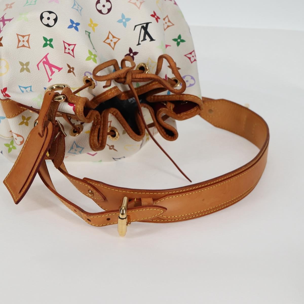 Louis Vuitton Petit Noe Handbag Monogram Multicolor, WHITE, CANVAS, Handbag